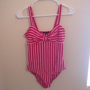 Red and White Striped Bodysuit